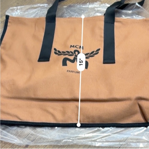 MCM Tan and Black Logo Tote - Picture 8 of 12